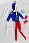 Vtg. Barbie Doll Hooded Blue Ski Jacket, Boots, Pants etc. #948 Ski Queen 1960's