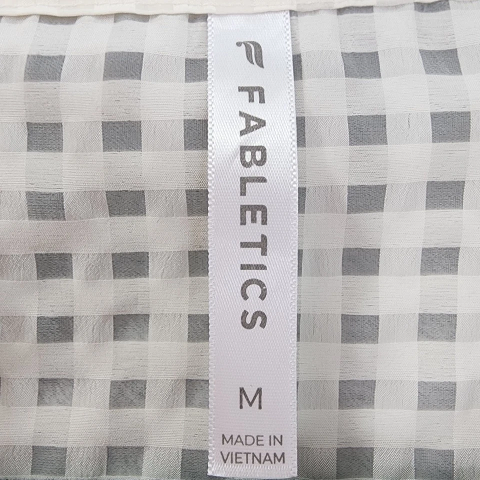 Chaqueta Fabletics Celo Ligera a Cuadros Cremallera Talla M Crema Cortavientos Yoga Foto 3 de 4