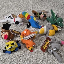 1998 Teeny Weenie Meanies Series 1 Lot Of 9 Plush Keychains Y2K Toys