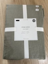 Marks & Spencer Bedding Flat Sheet 100% Linen Khaki 5 Feet Naturally Breathable 