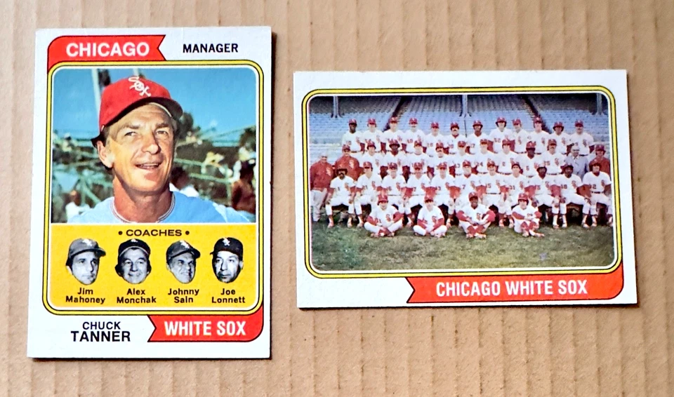 1974 Topps lote de 14 Medias Blancas: tarjeta de equipo, Gossage, Santo, madera, Kaat, curtidor Foto 2 de 4