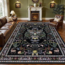 8X10 Area Rugs Living Room Rug: Vintage Washable Rug Floral Soft Carpet Indoor F