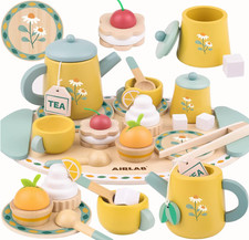 Tea Sets for Toddlers 3-5 Girl Birthday Gift 3 Year Old Princess Party Wooden