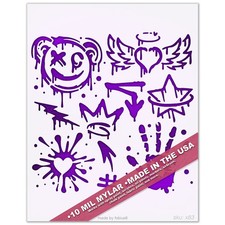 Banksy Graffiti Icons Stencil - Urban Street Art Elements 10 Mil Mylar Template