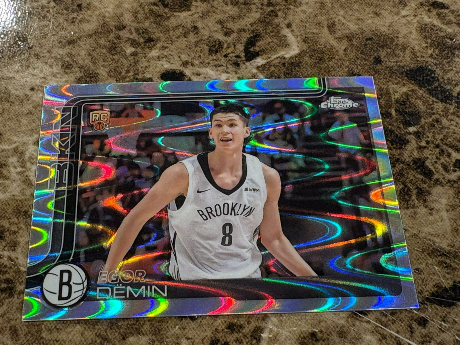EGOR DEMIN 2025-26 Topps Chrome RayWave #258 Nets Rookie