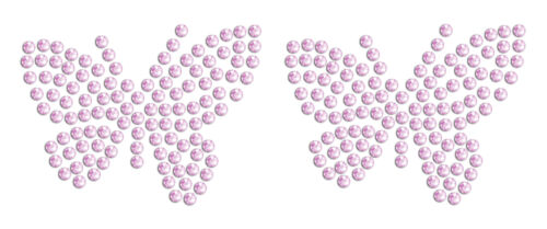2 sm BUTTERFLY IRON-ON HOTFIX RHINESTONE DIAMANTE BLING TSHIRT TRANSFER APPLIQUE - Picture 4 of 10