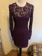 Dolce & Gabbana Women’s Purple Lace Dress With Separate Lining Short Size 2 