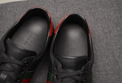 Scarpe sneakers uomo autentiche Gucci Ace pelle nera taglia UK 8,US 9,EU 42 - Foto 13 di 17