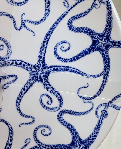 Caskata Melamine Set Starfish Dinner , Cereal , Tidbit Bowls Service For 4 Blue - Picture 7 of 17