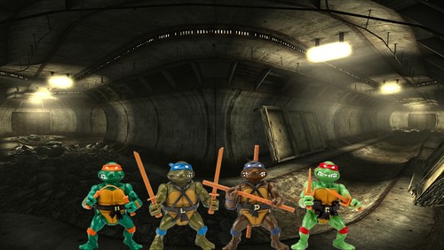 5" Teenage Mutant Ninja Turtles Retro Movie Playmates Figure Diorama Backdrop #4 - Picture 3 of 14