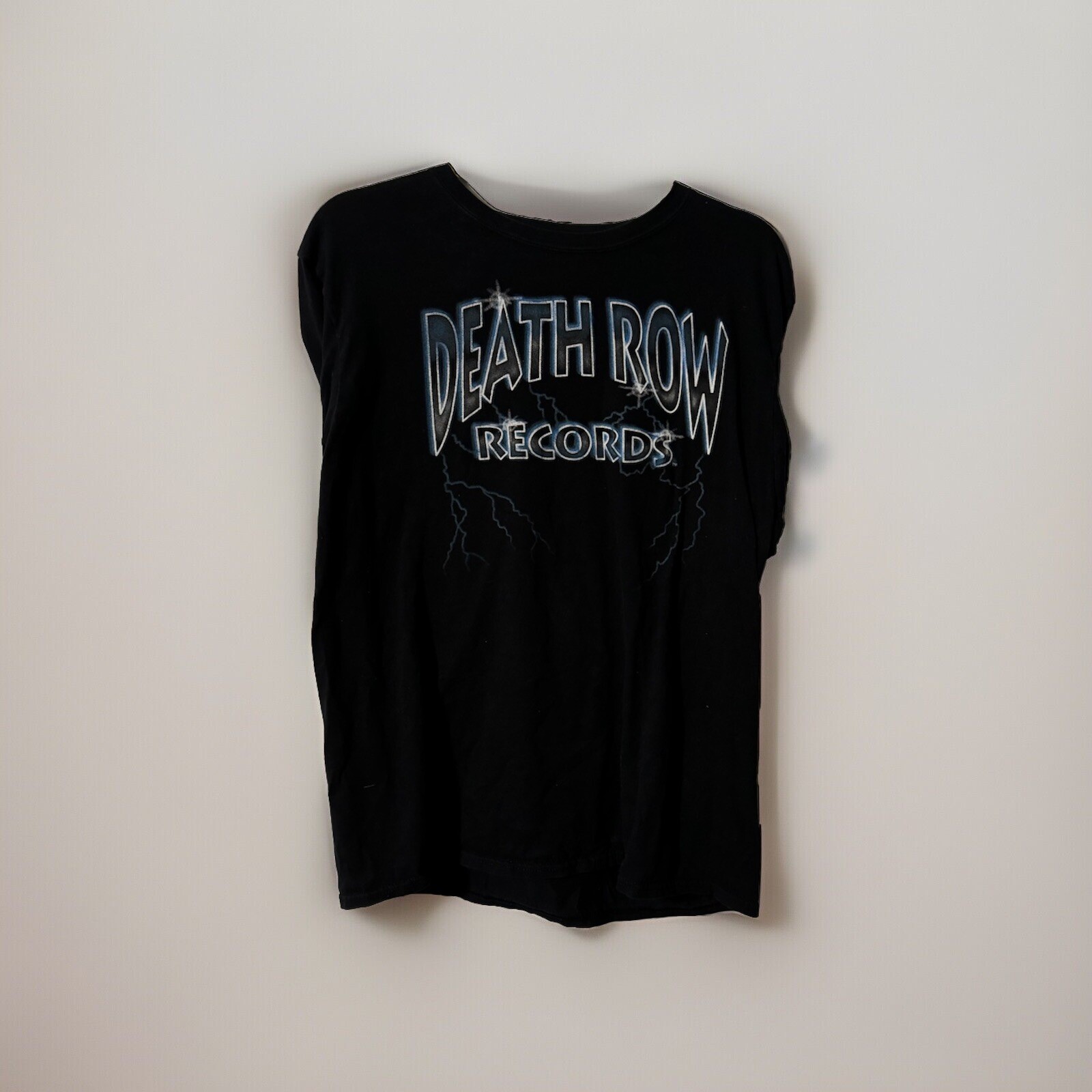 FILA T shirt uomo grande Death Row Records nera fulmine blu fulmine hip hop grafica