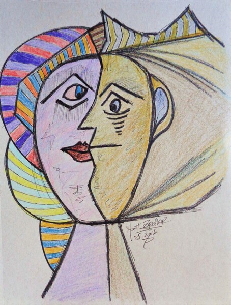 "King & Queen" | Matt Zedler Original | 1 of 1 | 9 x 12" | Ink & Pastel | $300