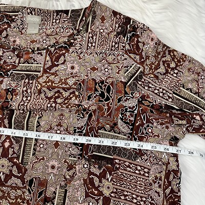 Chicos Womens Geo Pattern Soft Stretch Top Size 4 Deco Neck | eBay