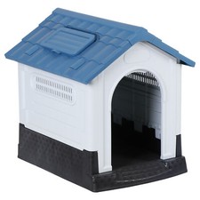 Ventilate Pet Plastic Dog House Puppy Shelter Kennel with Roof Sunlight  Base