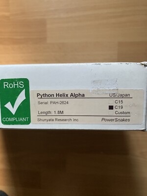 Shunyata Research Python Helix Alpha Power Cable (1.8m) - Mint Conditions.
