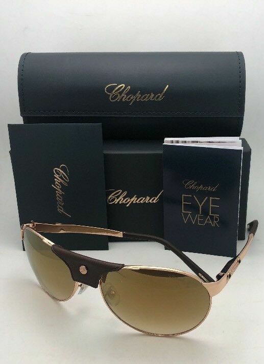 New CHOPARD Sunglasses SCH 974 0300 60-16 135 Gold Brown Aviator w