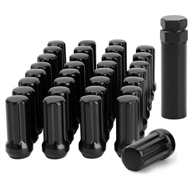 32pcs M14x1.5 Lug Nuts Spline Black, 14x1.5 Aftermarket Wheel Lug Nuts for F150 