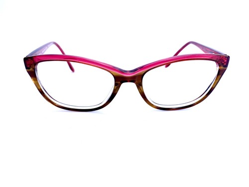 BCBG Maxazria Eyeglasses Cat Eye Justine Brown Horn/Berry Ombre 53 17 140