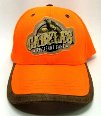 Cabela's Worlds Foremost Outfitters Orange Baseball Cap Hat Pheasant Camp  (J2)