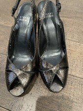 Stuart weitzman metallic pewter heels size 8