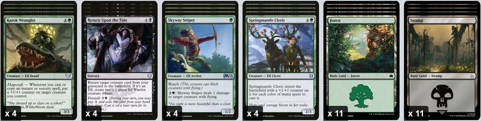 MTG Magic the Gathering 60 Karten Deck - Elfen Deck Schwarz Grün (Elves Tribal) - Bild 4 von 4