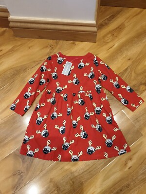 BNWT DEBENHAMS BLUE ZOO RED DRESS 2-3 YEARS UK