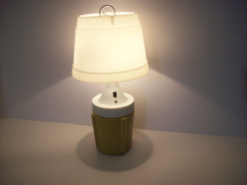 Vintage SEARS 70s Portable Camping Light Table Lamp Lantern No. 34-4473 mustard