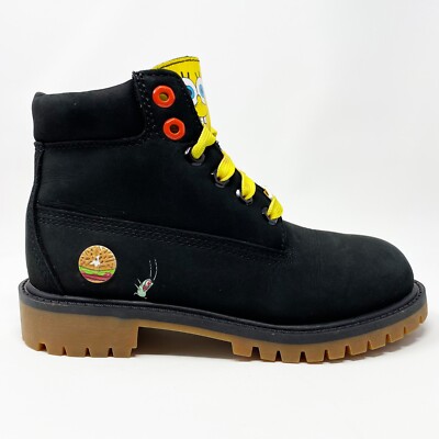 spongebob timberland boots black