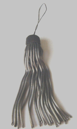 Antique French passementary bullion  Metallic silver Tassel