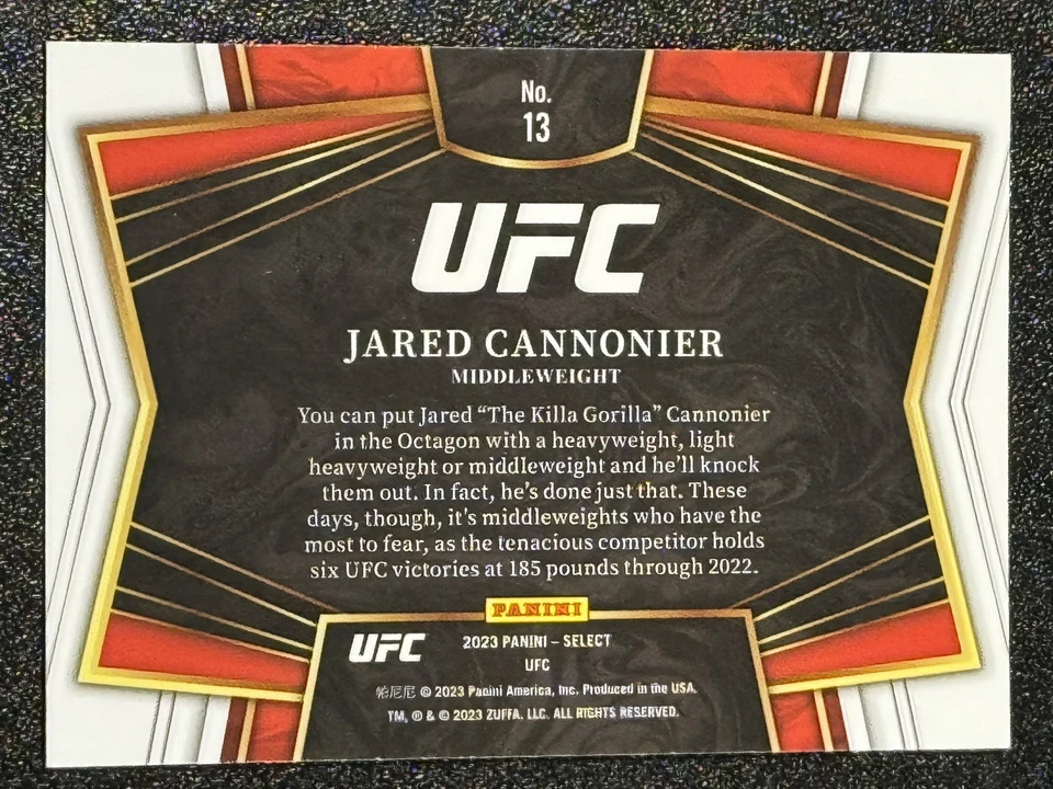 2023 PANINI SELECT UFC SNAPSHOTS BASE CARD #13 JARED CANNONIER - Image 2 of 2