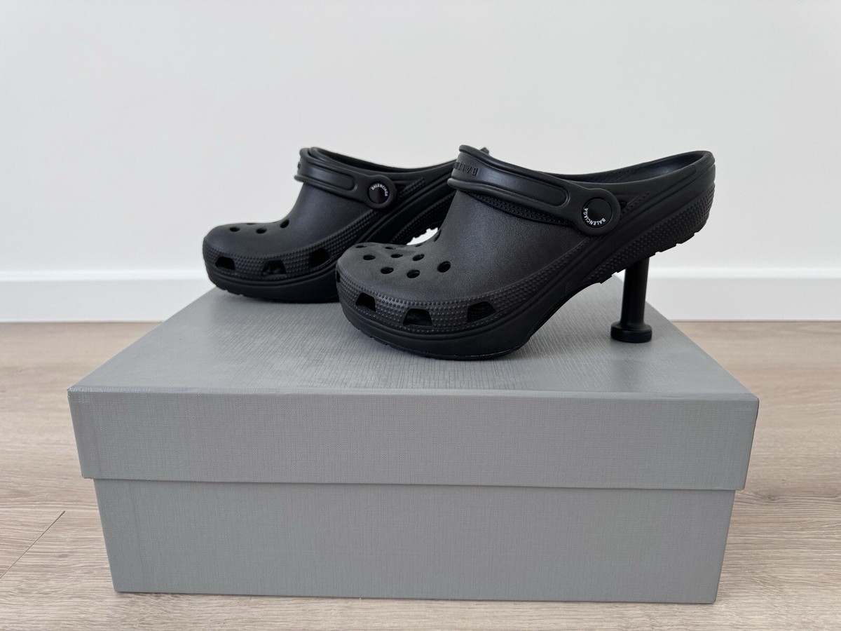 靴 BALENCIAGA Crocs Balenciaga x Crocs Madame 80MM Black (Women's
