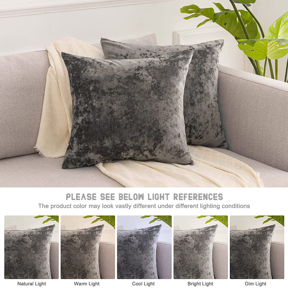Umi Velvet Cushion Covers Square Plain Throw Pillow Cases for Seat