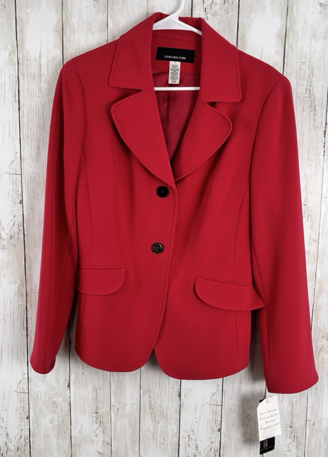 VALENTINO Giacca Jones New York rosso papavero blazer TIE schiena sartoriale 2 bottoni 8 nuova con etichette