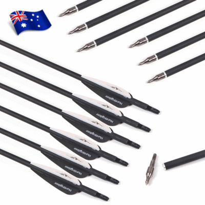 6-24PCS 32/'/' Carbon Arrows Archery Nocks Target Hunting Recurve Bow Screw Tips