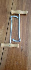 Natural Wood Handle Steel Boot Hook Pulls  Pair 