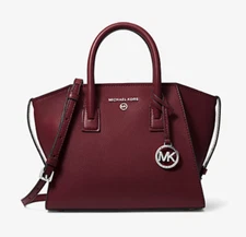 Michael Michael Kors Leather Avril Small Top Zip Satchel Purple 220035