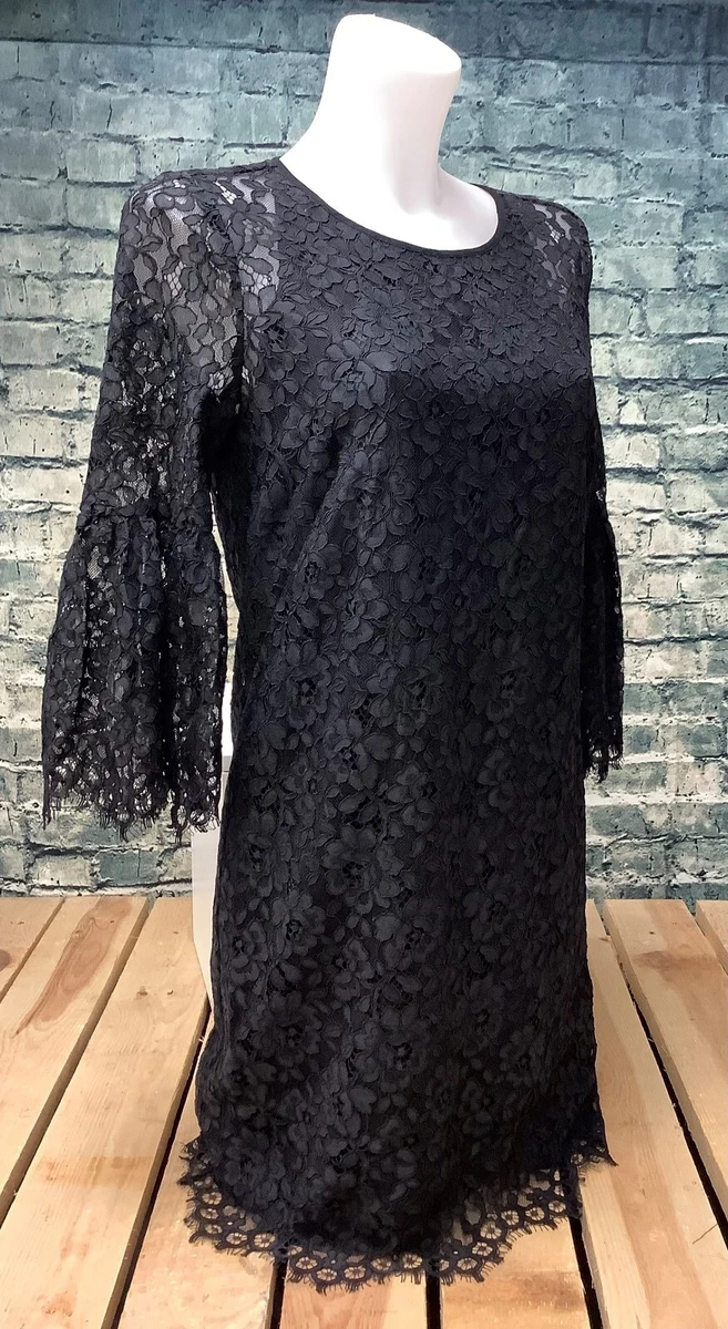 Juicy Couture Black Label Pitch Black Gothic Floral Lace Shift