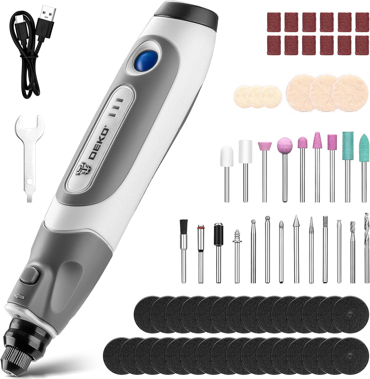 Mini Cordless Rotary Tool: 3.7V Rotary Tool Variable Speed Display with Type-C C