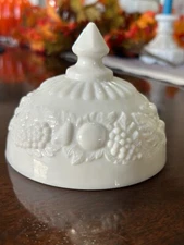 Vintage Westmoreland Milk Glass Della Robia Harvest Replacement Lid