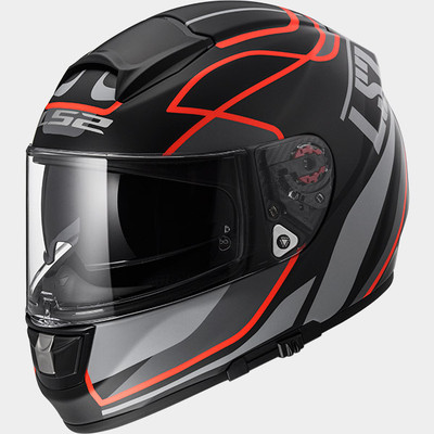 LS2 FF397 Vector Vantage Motorradhelm matt schwarz/rot Integralhelm 