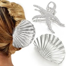 Seashell Claw Clips Metal Starfish Hair Clips Shell Hair Claw Clip Fashion Ha...
