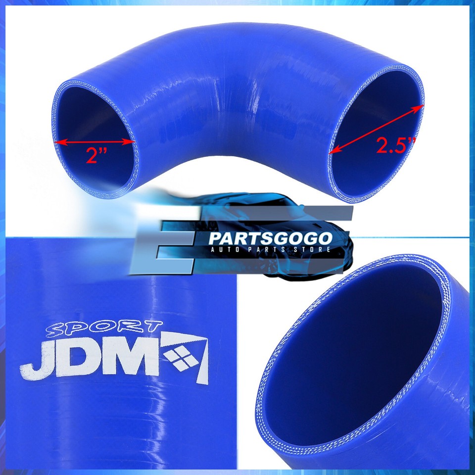 Epartsgogo 2.25" To 2" 90-Degree Silicone Reducer Coupler – 3-Ply Turbo Hose Intake Pipe