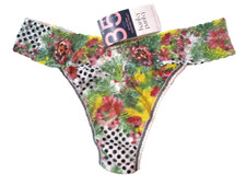 HANKY PANKY ONE SIZE OS THONG 1S1184 ORIGINAL RISE MULTI FLORAL LACE PANTIES