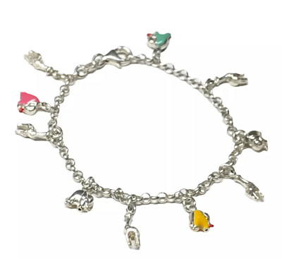 Charm Bracelet En Argent Sterling Vintage - Charm Éléphant 2,8 G