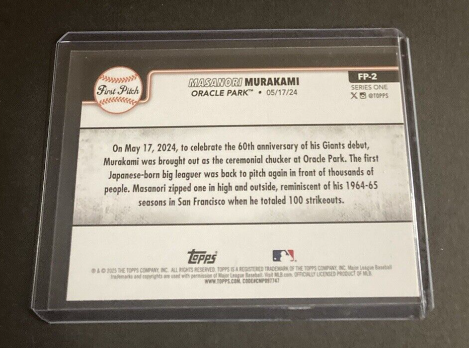 2025 Topps Series 1 Masanori Murakami First Pitch #FP-2 | eBay
