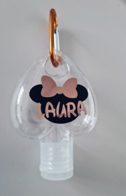 Personalisierte Herzform Minnie Hand Reiseflasche Disney Rosegold Sonnencreme