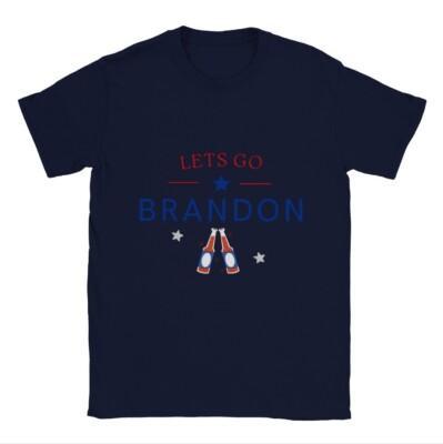 Lets Go Brandon T-Shirt, Navy Blue, S,M,XL,L,2XL,3XL, USA, Trump, Patriotism, US