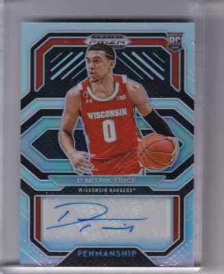 2021-22 PANINI PRIZM #CP-DMT D'MITRIK TRICE AUTOGRAPH REFRACTOR WISCONSIN 0283