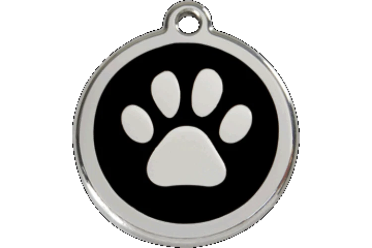 Red Dingo Dog Cat ID Pet Tag FREE Personalized Engraved Free Ship PAW PRINT - Image 2 of 4