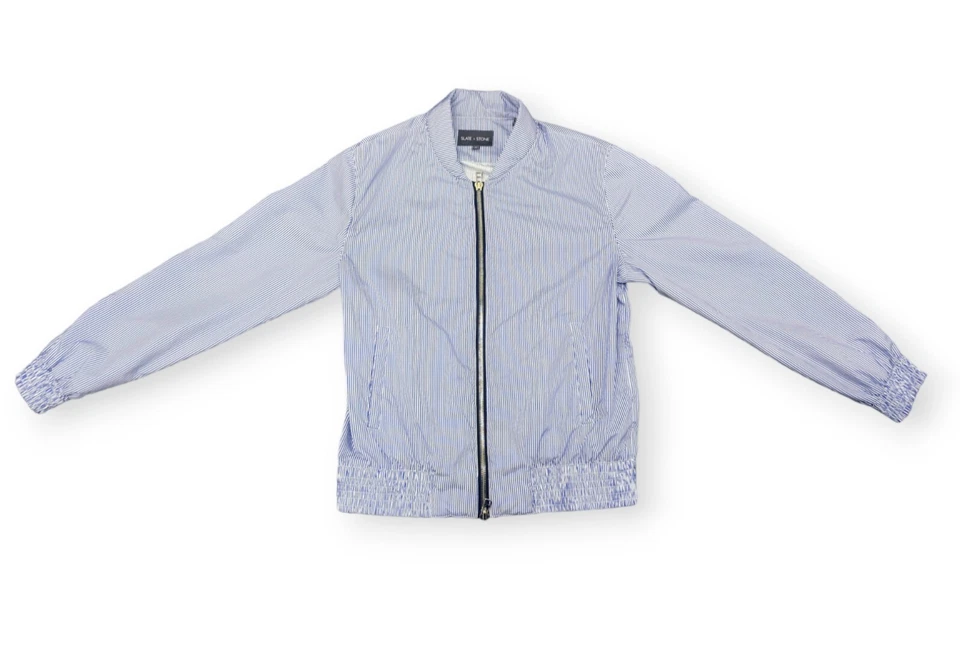 Легкая куртка-бомбер Slate & Stone размер XL Calvin в синюю полоску - Изображение 2 из 4